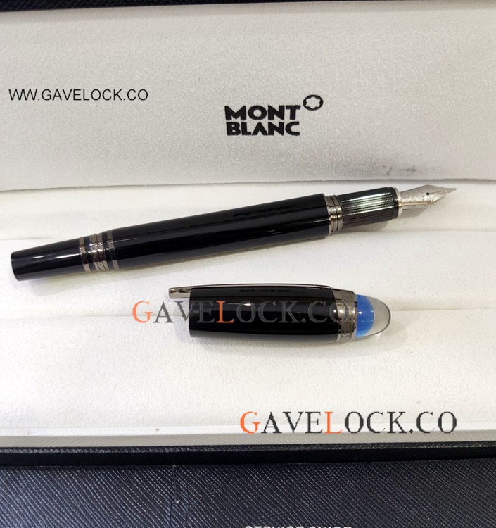 AAA Grade Montblanc Starwalker Blue Planet Black Resin Fountain Pen
